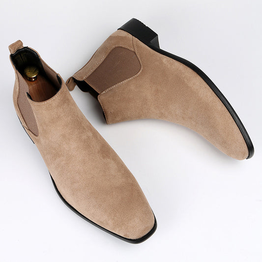 Men's Square Toe Men's Shoes All-match Fashion Men's Short Boots